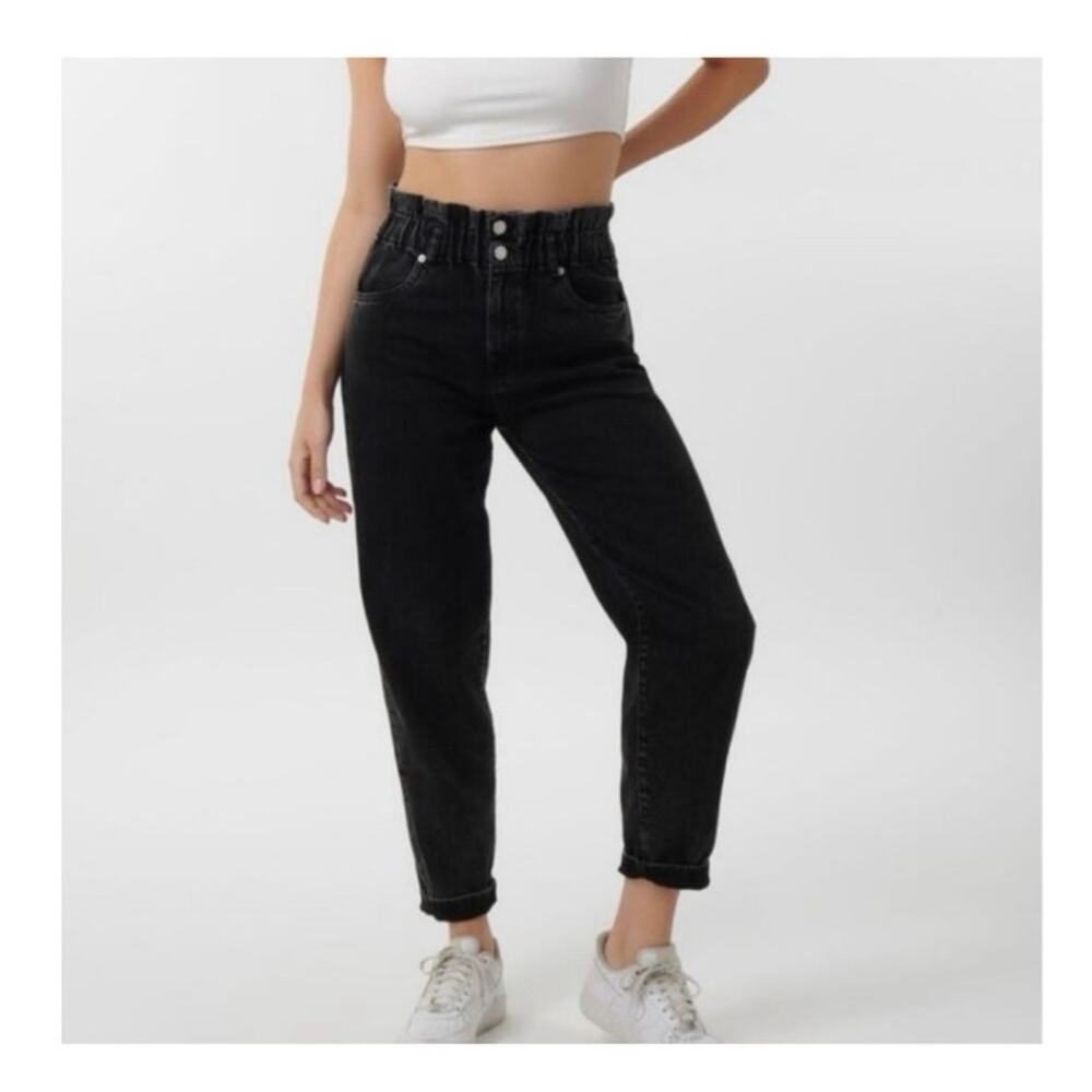 Garage Denim Black Paperbag Jeans size 28